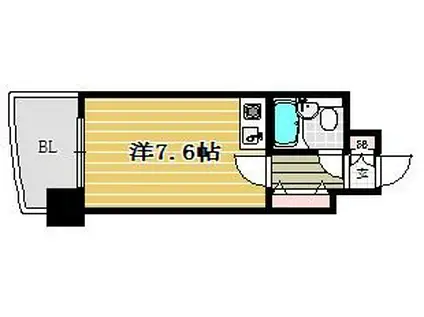 ステイタスマンション博多駅前(ワンルーム/7階)の間取り写真