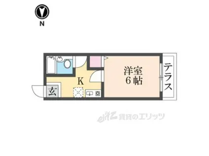 香里さくらハイツ3(1K/1階)の間取り写真