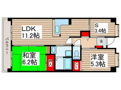 アルデーアふらの(2SLDK/2階)の間取り写真