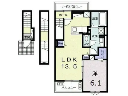 レジデンス上條(1LDK/3階)の間取り写真