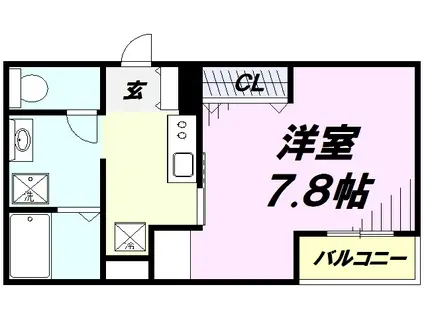 LEIMEI UNIVERSES所沢(1K/2階)の間取り写真