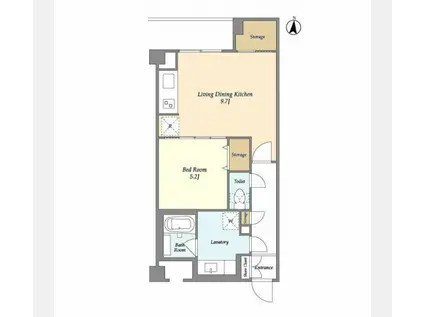 コンフォリア目黒長者丸(1LDK/3階)の間取り写真