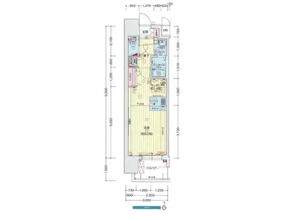 プレサンス久屋大通セントラルパーク(ワンルーム/13階)の間取り写真