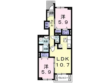 ネクスタージュ新松戸(ワンルーム/3階)の間取り写真
