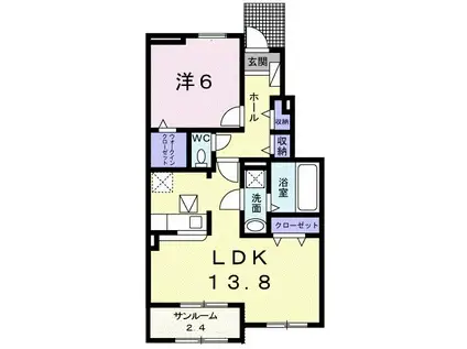 SキャメロンI(1LDK/1階)の間取り写真