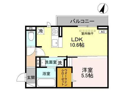 CLASSEUM幸西III 106(1LDK/1階)の間取り写真