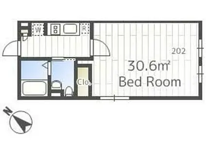 LAPIS西新宿(1K/3階)の間取り写真