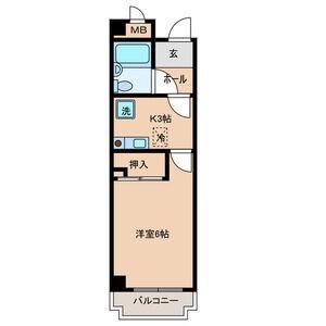 ブライトンヒルズ箕面(1K/3階)の間取り写真