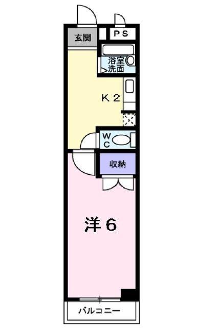 レーヴメゾン(1K/2階)の間取り写真