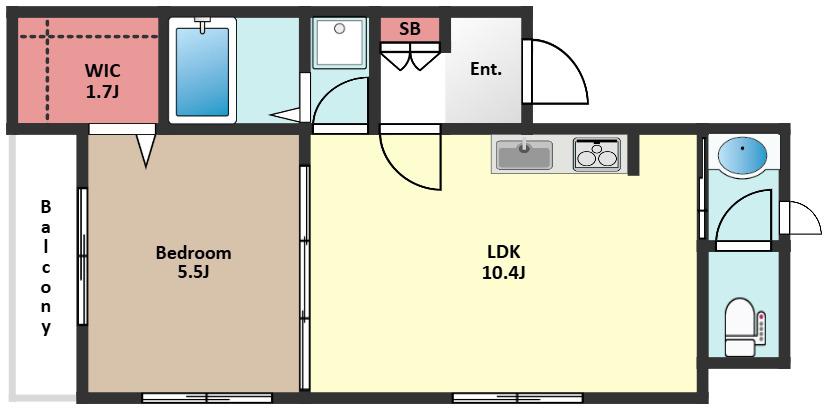 HAUS1319N(1LDK/4階)の間取り写真