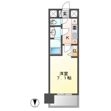 メイクスデザイン鶴舞(1K/3階)の間取り写真