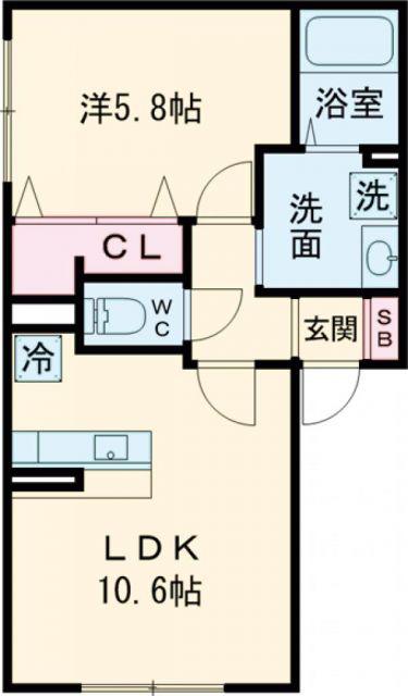 FIRST SKY G(1LDK/2階)の間取り写真