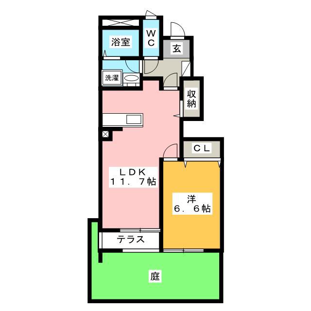 ベルハイム(1LDK/1階)の間取り写真