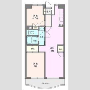 ボヌール秦野I(2LDK/2階)の間取り写真