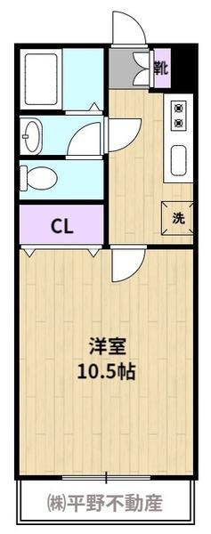 城南ヒルズ(1K/3階)の間取り写真