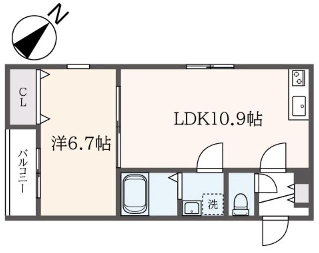 LA-CREA ZII(1LDK/1階)の間取り写真