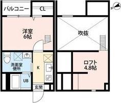 CRYSTALPALACE(1K/2階)の間取り写真