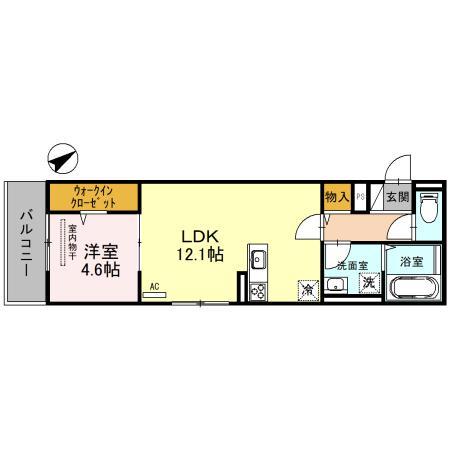 SPARSA(1LDK/3階)の間取り写真