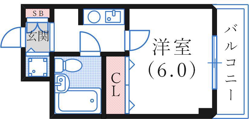 アルゴール王子公園(1K/2階)の間取り写真
