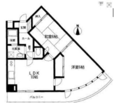 グレース竹和弐番館(2LDK/5階)の間取り写真