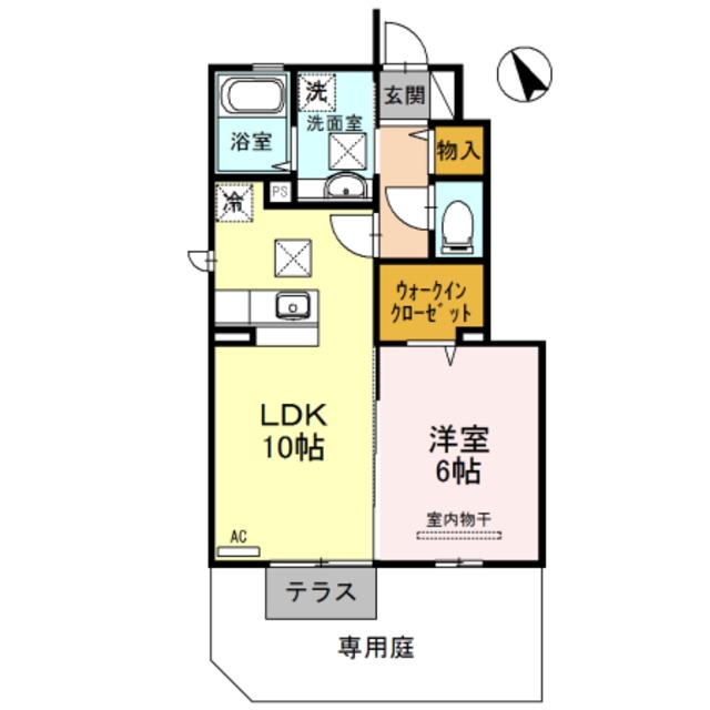 オリーブコート(1LDK/1階)の間取り写真