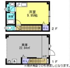 GARAGE HOUSE WOODS(ワンルーム/1階)の間取り写真