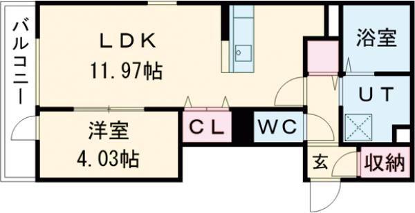 セゾン DE ソレイユ(1LDK/2階)の間取り写真