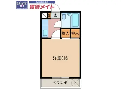 メゾン光(1K/2階)の間取り写真