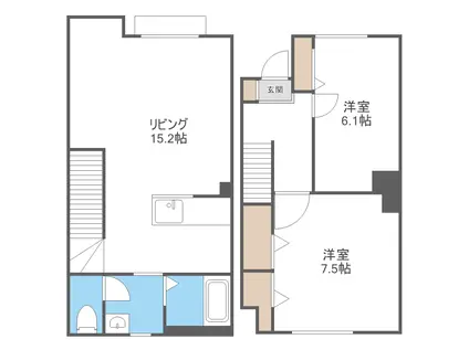 ディアス二十四軒(2LDK/1階)の間取り写真