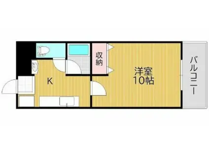 ESPACE国体町(1K/1階)の間取り写真