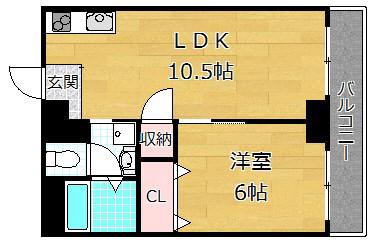アクロポリス有馬(1LDK/6階)の間取り写真