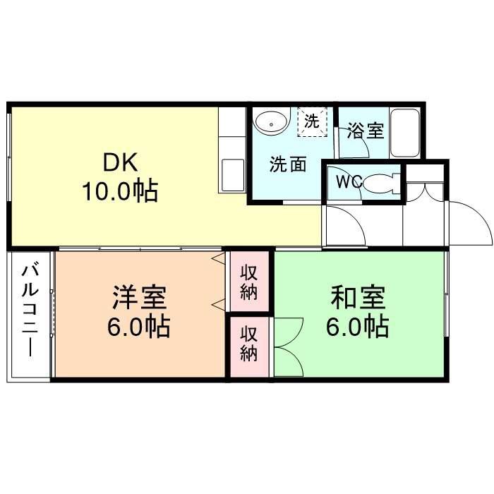 パナメゾンI(2LDK/1階)の間取り写真