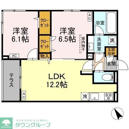 ASSET-COURT世田谷船橋(2LDK/2階)の間取り写真