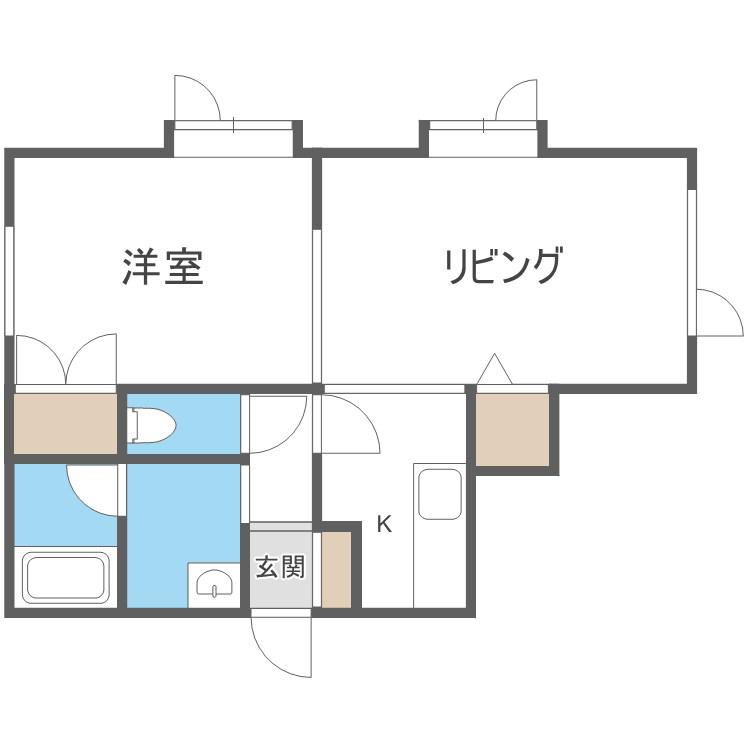 グランフィール栄町(1LDK/3階)の間取り写真