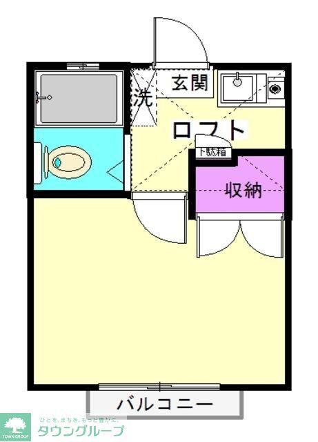 ウッドハイム大松(1K/2階)の間取り写真