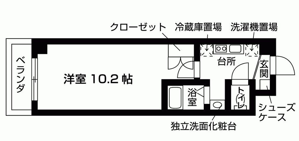 アルトシュロス四条大宮(1K/1階)の間取り写真