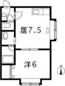 カステル元町(1DK/2階)の間取り写真