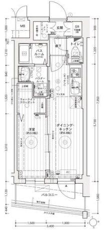 エステムコート名古屋上前津(1DK/4階)の間取り写真