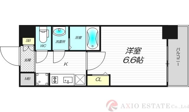 プレサンス西中島南方セレスト(1K/2階)の間取り写真