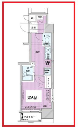 メインステージ神田岩本町II(1K/8階)の間取り写真