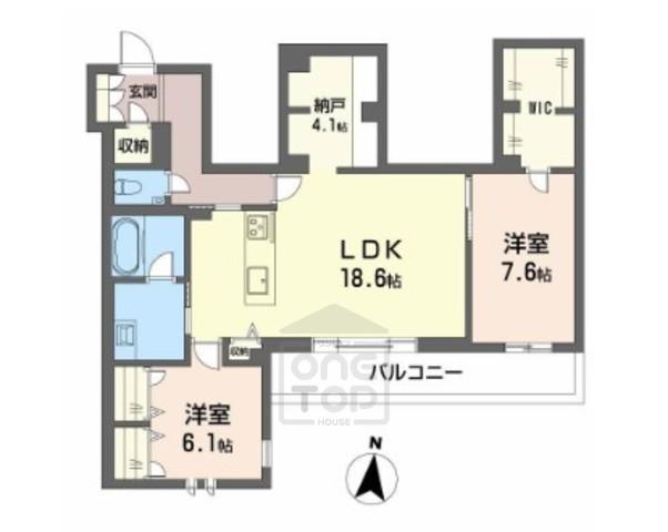 ジョフリエル(2LDK/2階)の間取り写真
