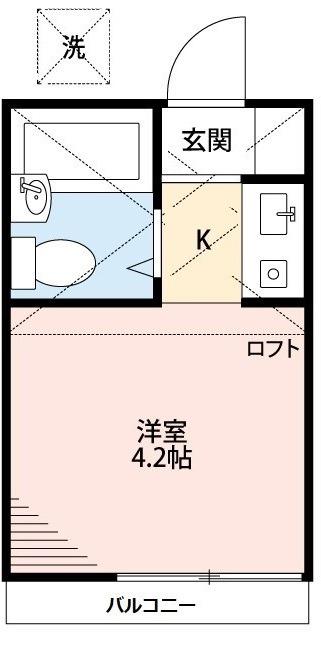 第Iアミーゴ(1K/2階)の間取り写真