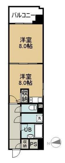 ライオンズマンション倉敷松島(1DK/5階)の間取り写真