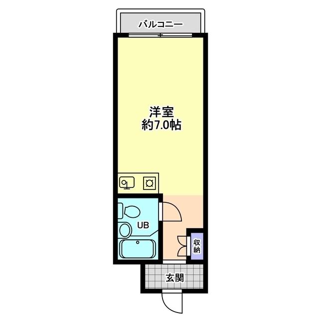 プラザ信開工大(ワンルーム/1階)の間取り写真