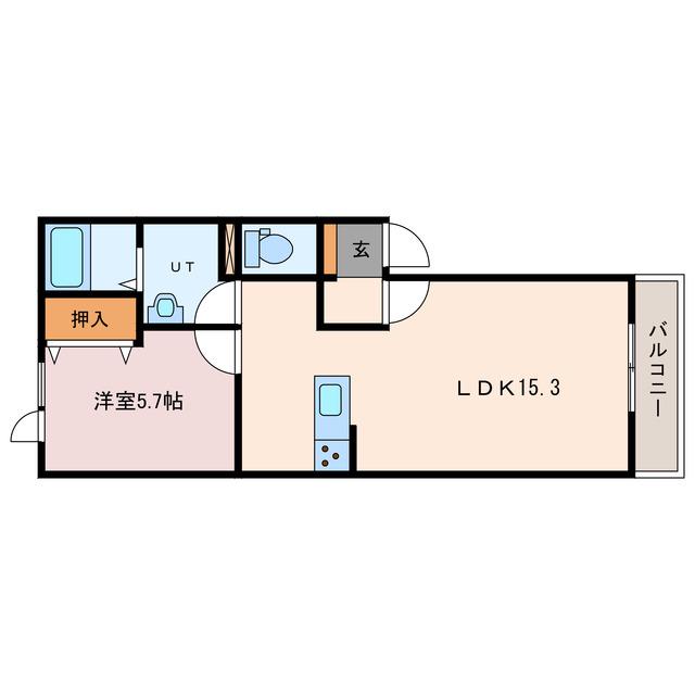 ROLESIUM(1LDK/2階)の間取り写真