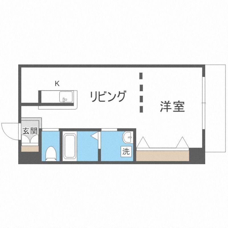ラ・メージュ(1LDK/2階)の間取り写真