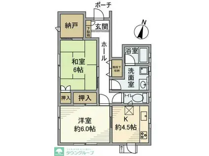 三橋戸建(2K/1階)の間取り写真