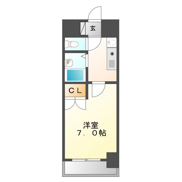 ヒサゴハイツII(1K/4階)の間取り写真