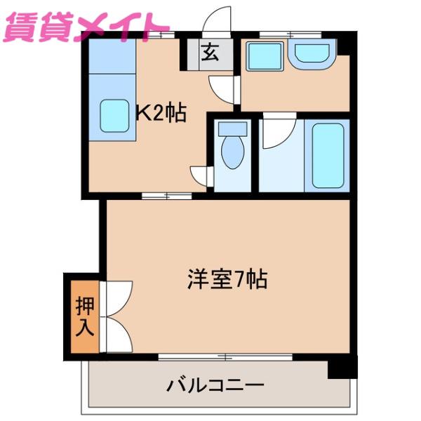 レーベンハイム(1K/3階)の間取り写真