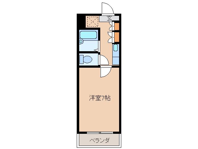 ベルトピア宮崎14(1K/1階)の間取り写真
